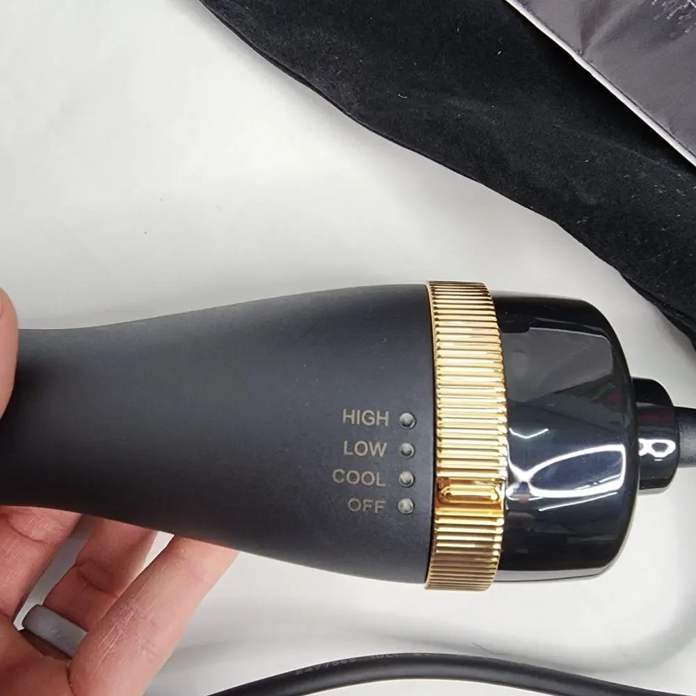 Blowout Hair Dryer Brush, Black Gold Dryer and Volumizer Oval Shape